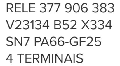 RELÉ AUXILIAR AUTOMOTIVO AUDI 4TERMINAIS NOVO ORIGINAL