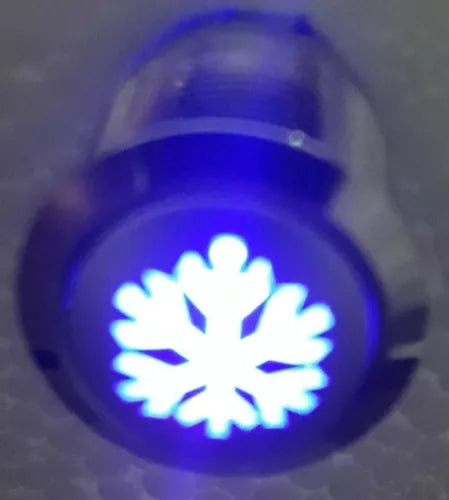 BOTÃO INTERRUPTOR AR CONDICIONADO UNIVERSAL EM METAL LED AZUL 16mm