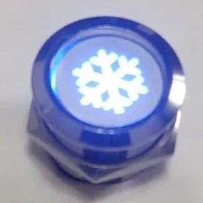 BOTÃO INTERRUPTOR AR CONDICIONADO UNIVERSAL EM METAL LED AZUL 16mm KIT COM 5 UNIDADES