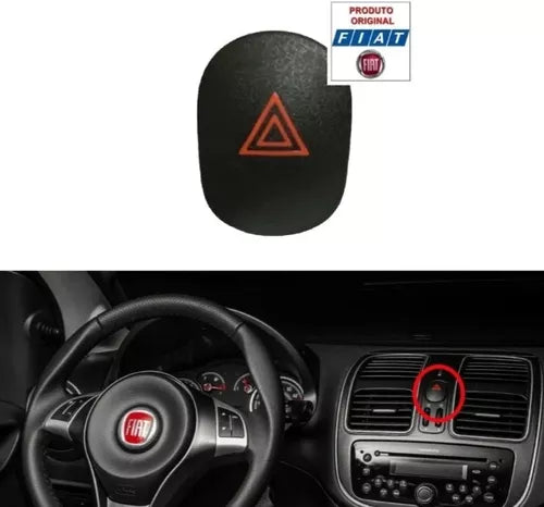 CAPINHA BOTÃO PISCA ALERTA FIAT GRAN SIENA 2013 À 2014 ORIGINAL