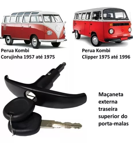 MAÇANETA COM CHAVES TRASEIRA SUPERIOR KOMBI PORTA MALAS 1957 À 1996 NOVA