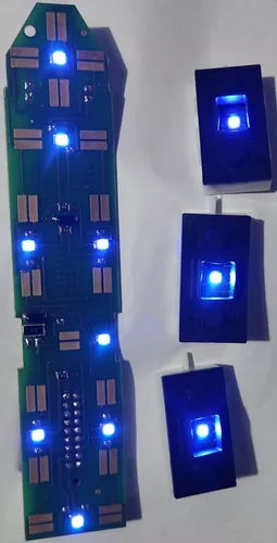 KIT CIRCUITO DO BOTÃO VIDRO ELÉTRICO STILO EM LED AZUL NOVO