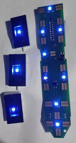 KIT CIRCUITO DO BOTÃO VIDRO ELÉTRICO STILO EM LED AZUL NOVO