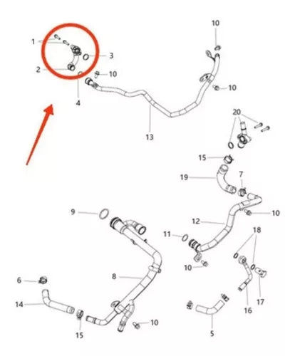 TUBO PASSAGEM DE ÁGUA BYPASS GRAND CHEROKEE 3.0 2012 À 2019 NOVA