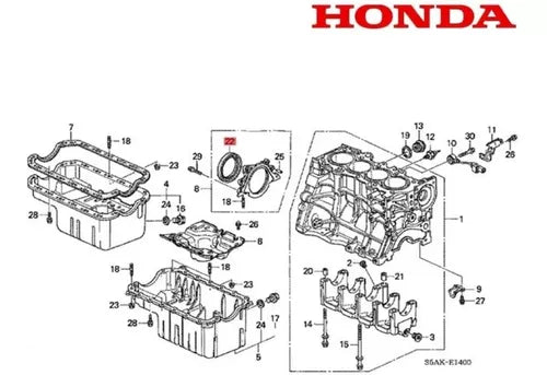 RETENTOR VIRABREQUIM LADO VOLANTE HONDA MOTORES 1.6 E 1.7 NOVO